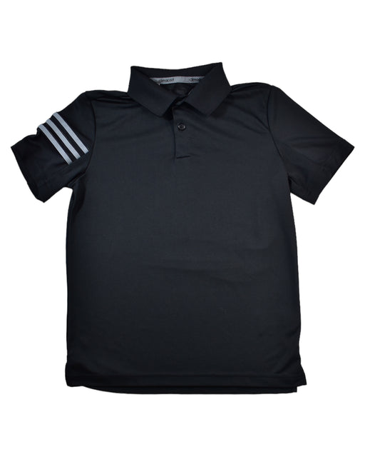 A Black Short Sleeve Polos from Adidas in size 12Y for boy. (Front View)