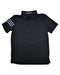 A Black Short Sleeve Polos from Adidas in size 12Y for boy. (Front View)