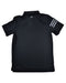 A Black Short Sleeve Polos from Adidas in size 12Y for boy. (Back View)