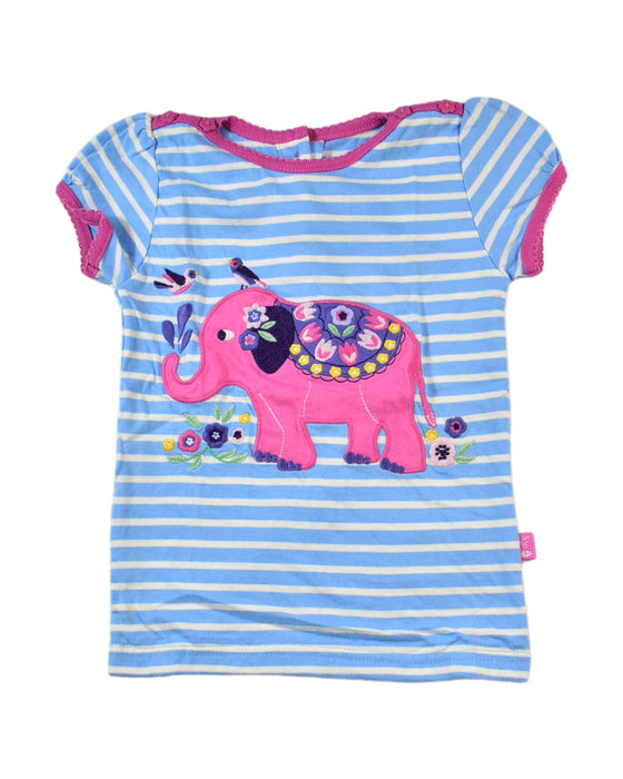 A Blue Short Sleeve Tops from Jojo Maman Bébé in size 2T for girl. (Front View)