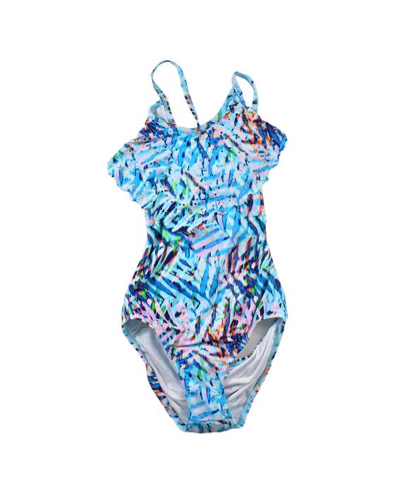 A Blue Swimsuits from Pilyq in size 10Y for girl. (Front View)