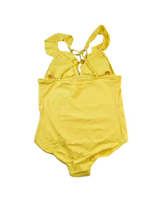 A Yellow Swimsuits from Eberjey in size 12Y for girl. (Back View)