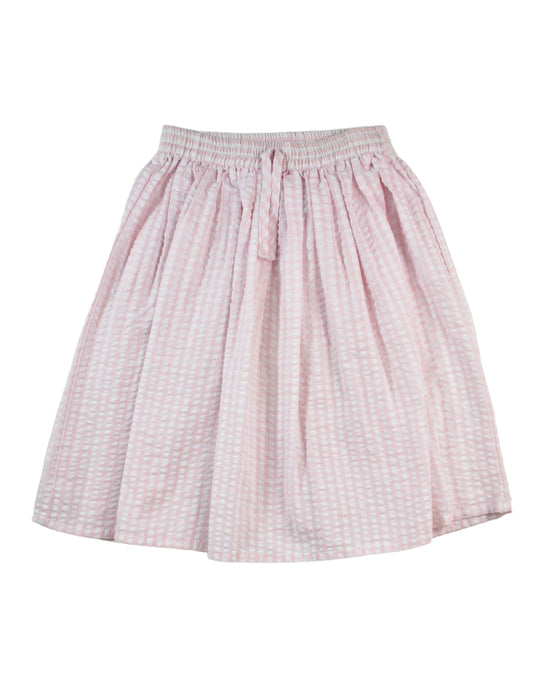 A Pink Mid Skirts from Seed in size 5T for girl. (Front View)