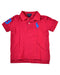 A Red Short Sleeve Polos from Polo Ralph Lauren in size 4T for boy. (Front View)