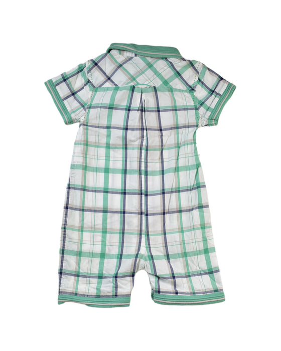 A Green Short Sleeve Rompers from Chateau de Sable in size 6-12M for boy. (Back View)