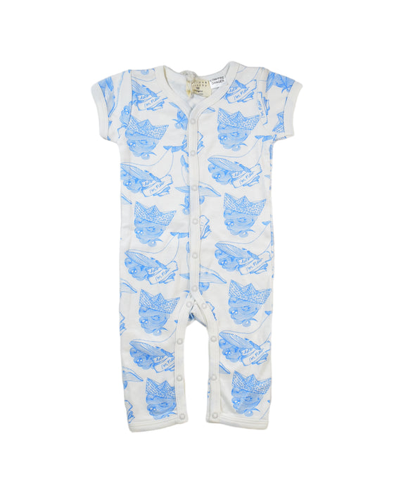 A White Short Sleeve Rompers from Wilson & Frenchy in size 0-3M for boy. (Front View)