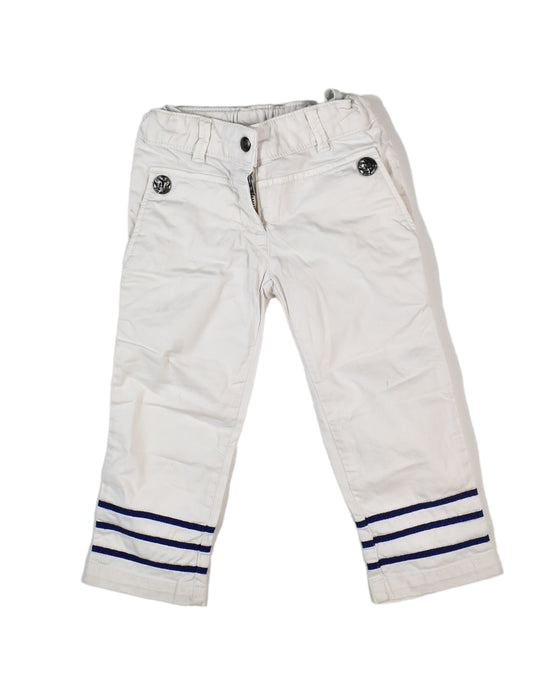 A White Casual Pants from Junior Gaultier in size 4T for boy. (Front View)