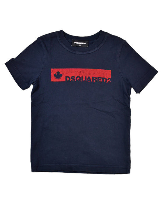 A Navy Short Sleeve T Shirts from DSquared2 in size 4T for boy. (Front View)