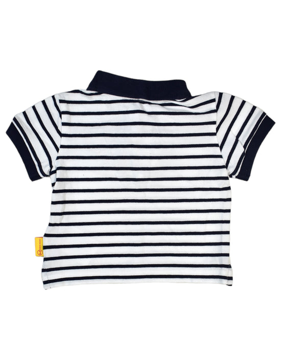 A White Short Sleeve Polos from Steiff in size 0-3M for boy. (Back View)