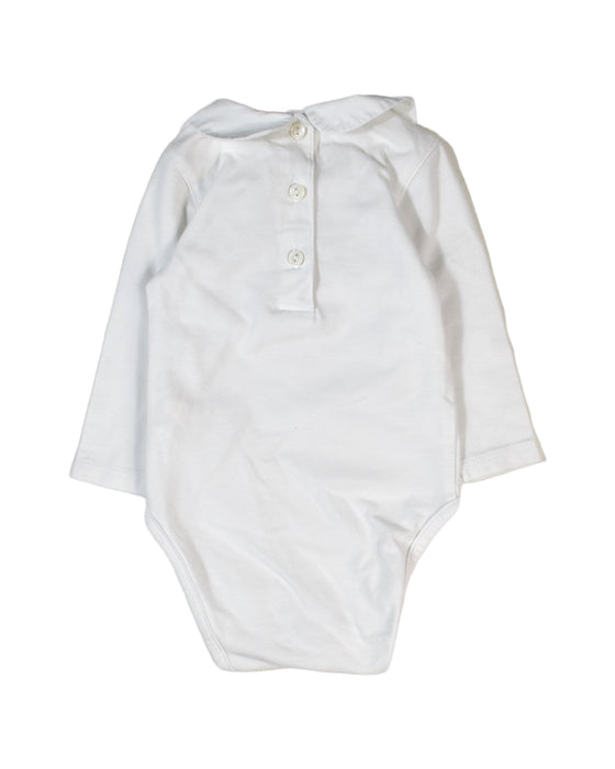 A White Long Sleeve Bodysuits from Chateau de Sable in size 0-3M for neutral. (Back View)