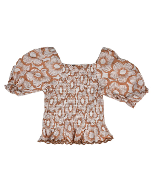 A Brown Short Sleeve Tops from Seed in size 2T for girl. (Front View)