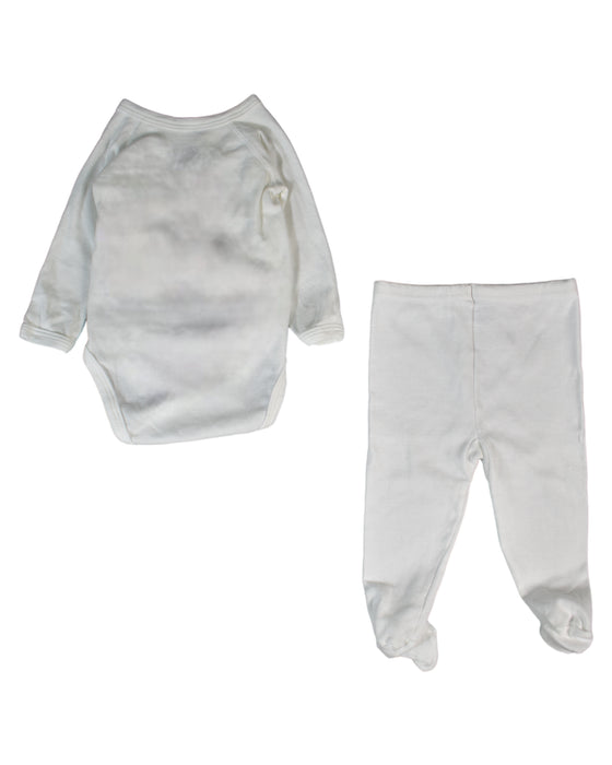 A White Long Sleeve Bodysuits from Petit Bateau in size 0-3M for girl. (Back View)