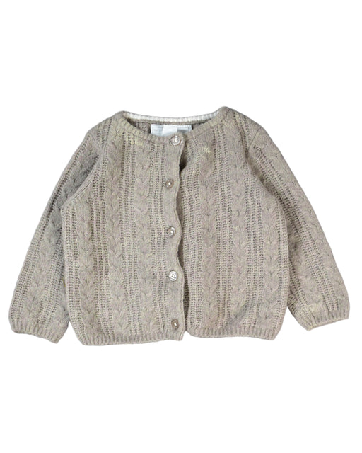 A Brown Cardigans from The Little White Company in size 0-3M for girl. (Front View)