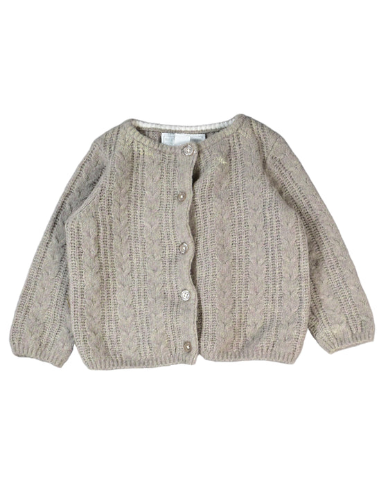 A Brown Cardigans from The Little White Company in size 0-3M for girl. (Front View)