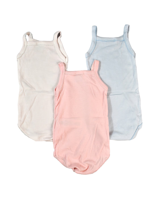 A Blue Sleeveless Bodysuits from Petit Bateau in size 3-6M for girl. (Back View)