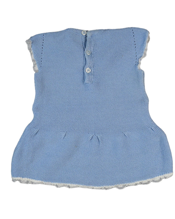 A Blue Sleeveless Dresses from Paz Rodriguez in size 6-12M for girl. (Back View)