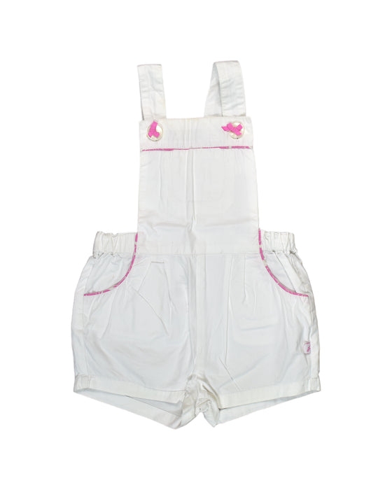 A White Overall Shorts from Jacadi in size 12-18M for girl. (Front View)