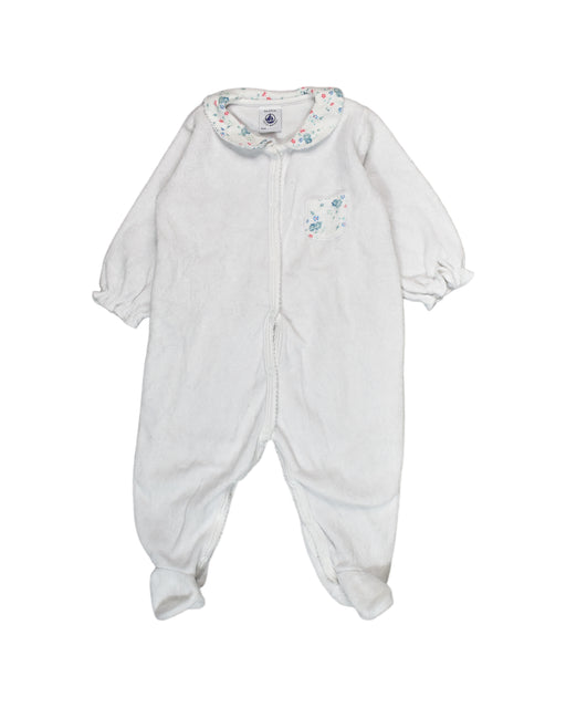 A White Onesies from Petit Bateau in size 3-6M for neutral. (Front View)
