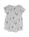 A Grey Short Sleeve Rompers from Le Petit Society in size 0-3M for girl. (Back View)