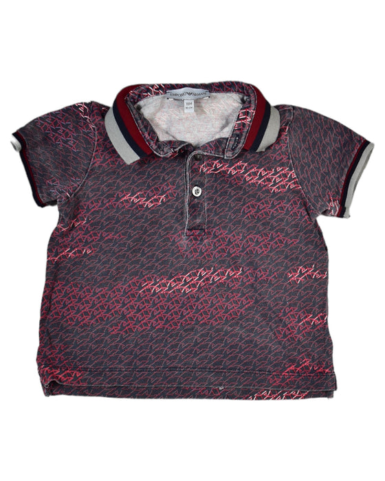 A Burgundy Short Sleeve Polos from Emporio Armani in size 12-18M for boy. (Front View)