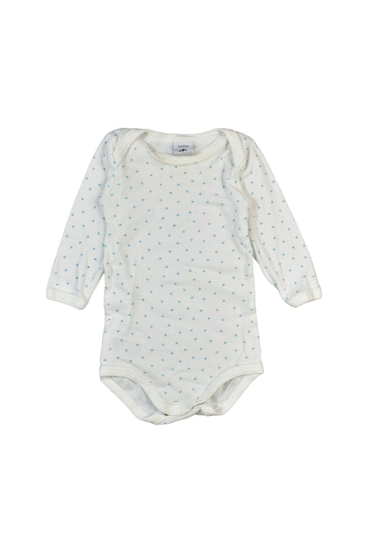 A Blue Long Sleeve Bodysuits from Petit Bateau in size 3-6M for neutral. (Front View)