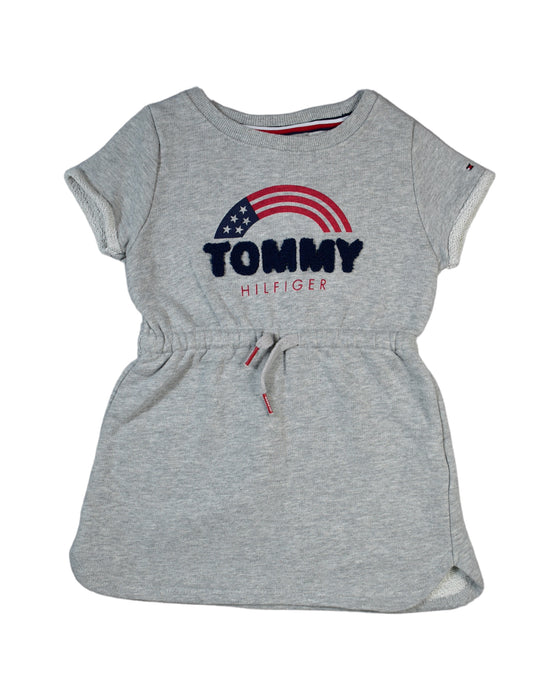 A Grey Sweater Dresses from Tommy Hilfiger in size 4T for girl. (Front View)