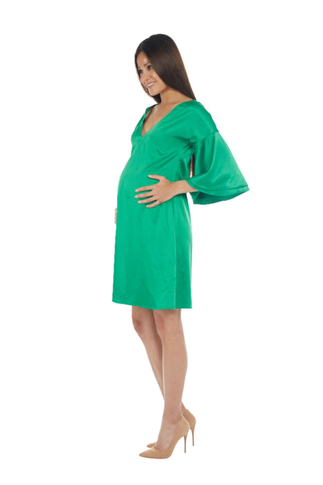 A Green Long Sleeve Dresses from Bohn Fabulous in size S for maternity. (Front View)