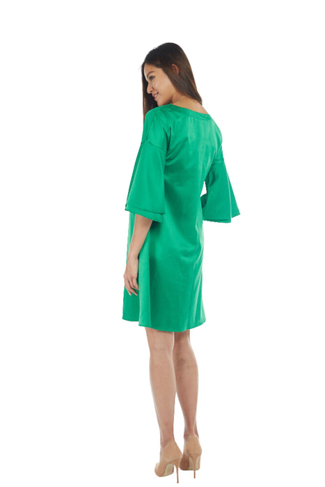 A Green Long Sleeve Dresses from Bohn Fabulous in size S for maternity. (Back View)
