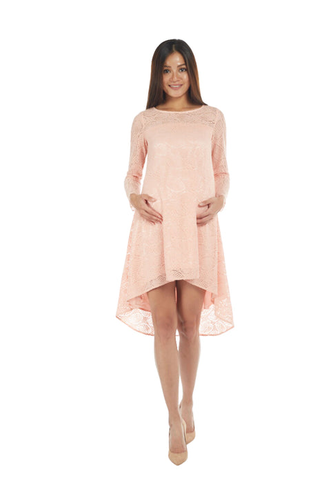 A Pink Long Sleeve Dresses from Bohn Fabulous in size S for maternity. (Front View)