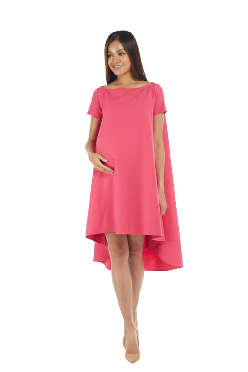 A Pink Short Sleeve Dresses from Bohn Fabulous in size M for maternity. (Front View)