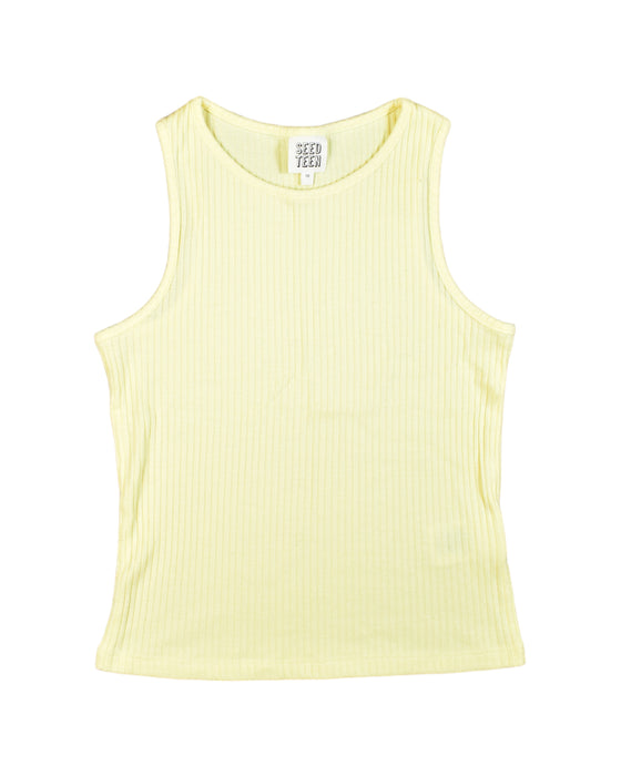 A Yellow Sleeveless Tops from Seed in size 10Y for girl. (Front View)