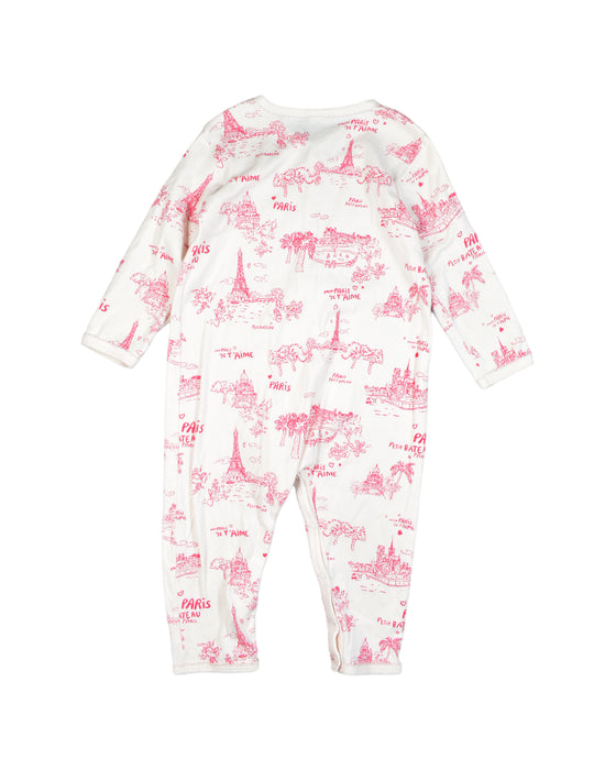 A White Jumpsuits from Petit Bateau in size 2T for girl. (Back View)