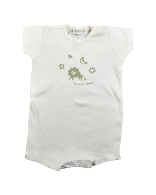 A White Bodysuits from Jacadi in size 3-6M for girl. (Front View)