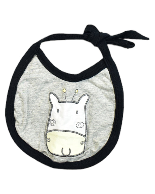 A Grey Bibs from Shears in size 3-6M for neutral. (Front View)