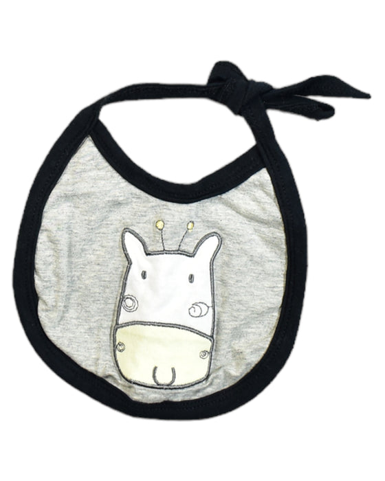 A Grey Bibs from Shears in size 3-6M for neutral. (Front View)