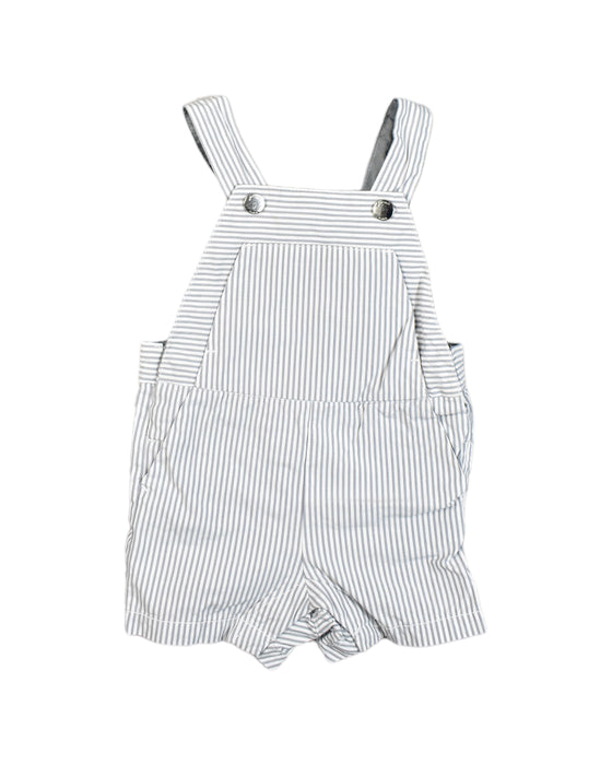 A White Overall Shorts from Jacadi in size 3-6M for boy. (Front View)
