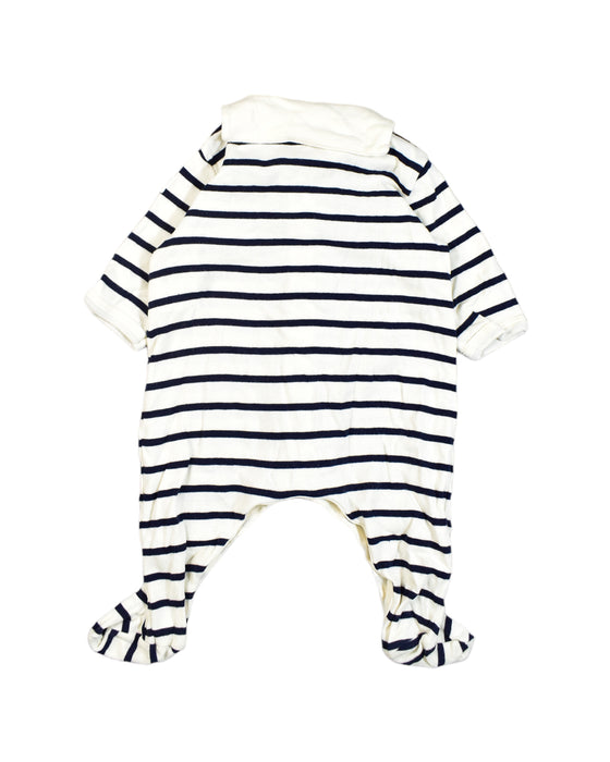 A White Onesies from Petit Bateau in size 0-3M for boy. (Back View)