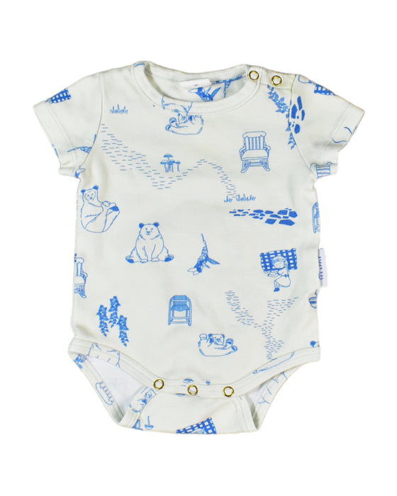 A White Short Sleeve Bodysuits from Sea Apple in size 0-3M for boy. (Front View)