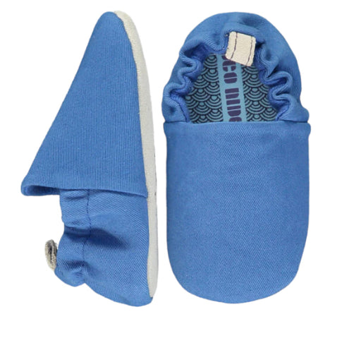 A Blue Slip Ons from Poco Nido in size 18-24M for boy. (Front View)