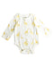 A White Bodysuits from Pehr in size 3-6M for boy. (Front View)