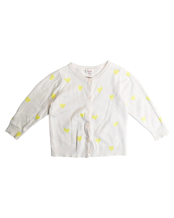 A White Cardigans from Seed in size 12-18M for girl. (Front View)