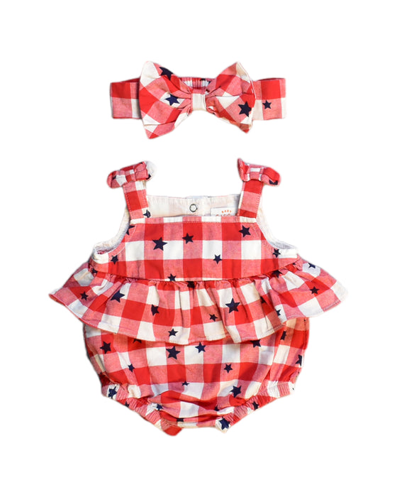 A Red Bodysuits from Retykle in size Newborn for girl. (Front View)
