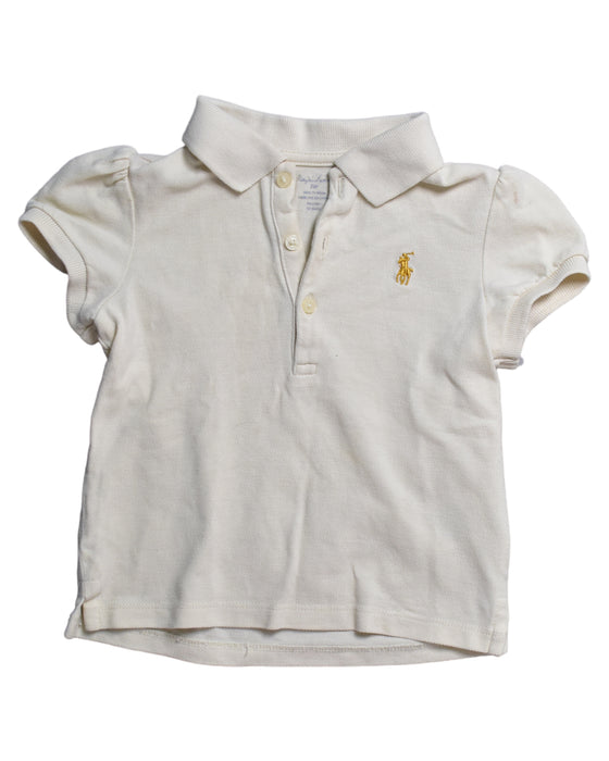 A White Short Sleeve Polos from Ralph Lauren in size 18-24M for girl. (Front View)