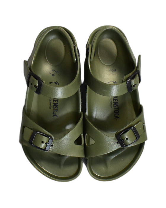 A Green Sandals from Birkenstock in size 7Y for boy. (Back View)