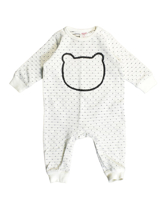 A White Long Sleeve Jumpsuits from Seed in size 3-6M for girl. (Front View)