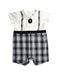 A White Rompers from Trudy & Teddy in size 12-18M for boy. (Front View)