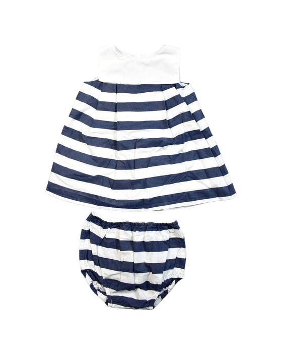 A White Dress Sets from Jacadi in size 3-6M for girl. (Front View)