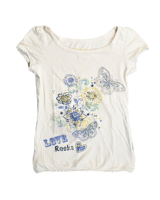 A White Short Sleeve Tops from Pumpkin Patch in size 5T for girl. (Front View)