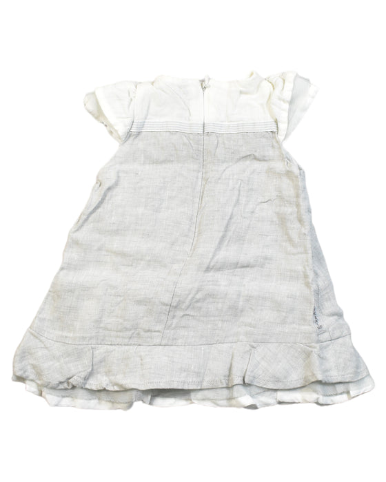 A Grey Sleeveless Dresses from Armani in size 0-3M for girl. (Back View)