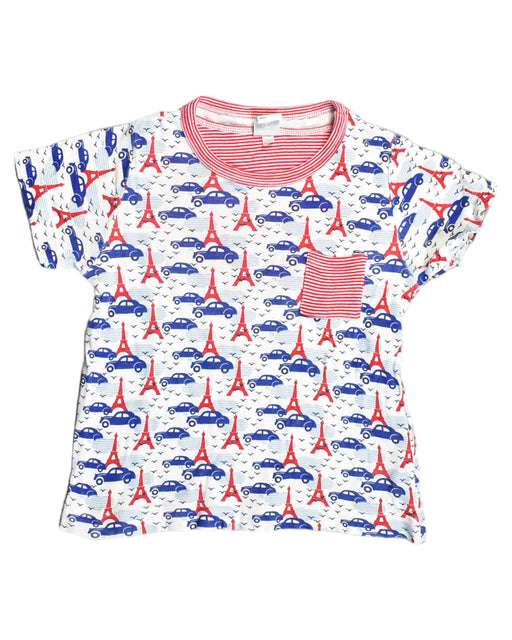 A White Short Sleeve Tops from Petit Bateau in size 4T for boy. (Front View)